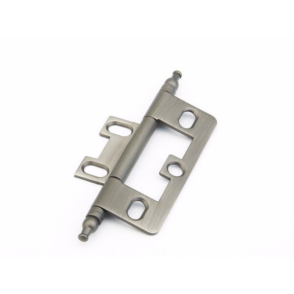 Schaub Minaret Tip Non-Mortise Cabinet Hinge Antique Nickel Finish - 1100M-AN