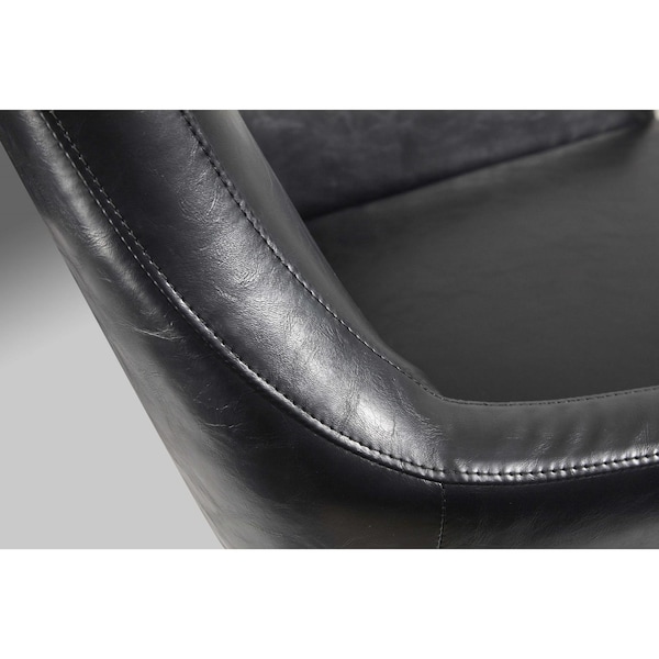 Homeroots Black Chair with Brushed Steel Legs33 x 30.5 x 37 in. - 372982