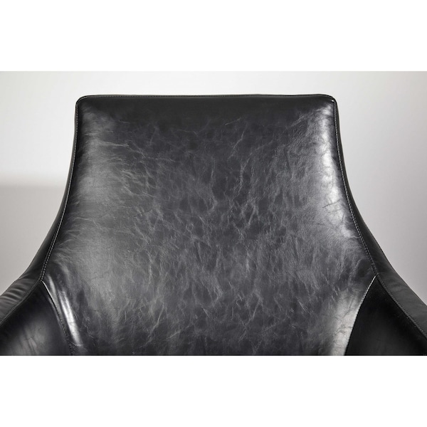 Homeroots Black Chair with Brushed Steel Legs33 x 30.5 x 37 in. - 372982