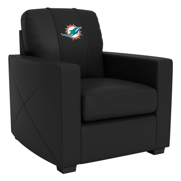 Dreamseat Silver Club Chair with Miami Dolphins Primary Logo - XZ7759002CHCDBK-PSNFL20090