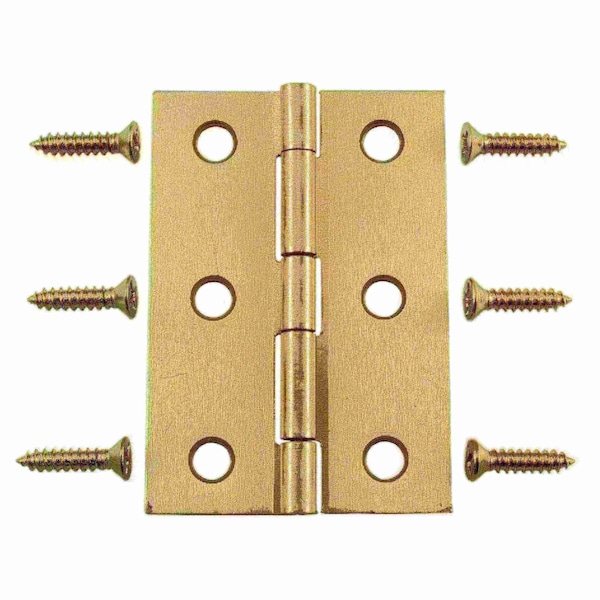 Midwest Fastener 2-1/2 x 1-9/16" Nickel Plated Steel Butt Hinges 4PK - 37186
