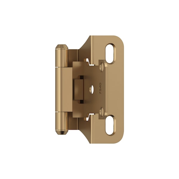 Amerock 1/4in 6mm Overlay Self Closing Partial Wrap Champagne Bronze Cabinet Hinge, 1 Pair - BPR7566CZ