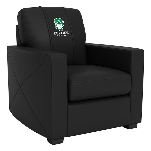 Dreamseat Silver Club Chair with Celtics Crossover Gaming Primary Logo - XZ7759002CHCDBK-PSNBA32110
