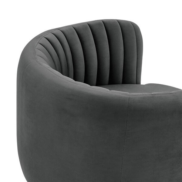 Armen Living Davy Dark Gray Velvet Swivel Accent Chair - LCDVCHGREY