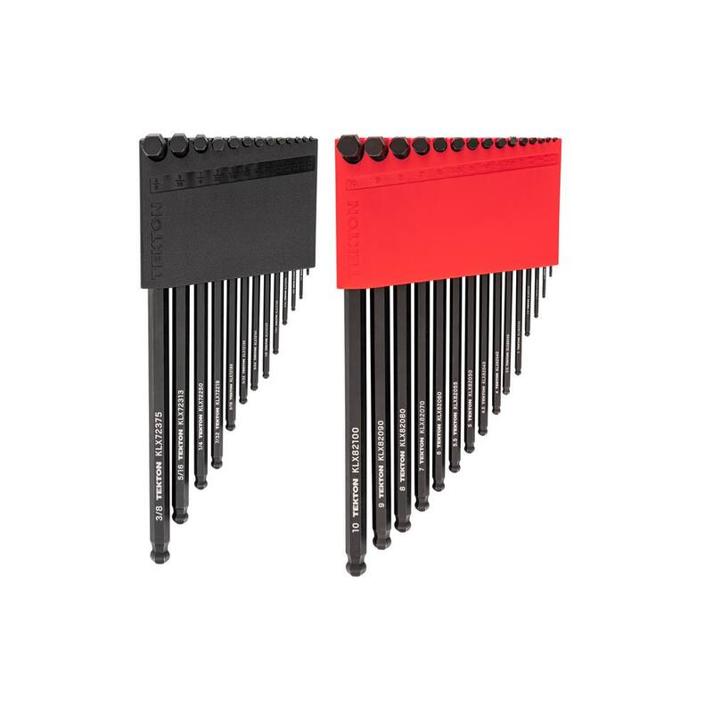 TEKTON Juego de Llaves Hexagonales con Punta de Bola de 0.050 a 3/8 pulgadas, 1.3-10 mm, con Soporte (28 piezas) - KLX91302