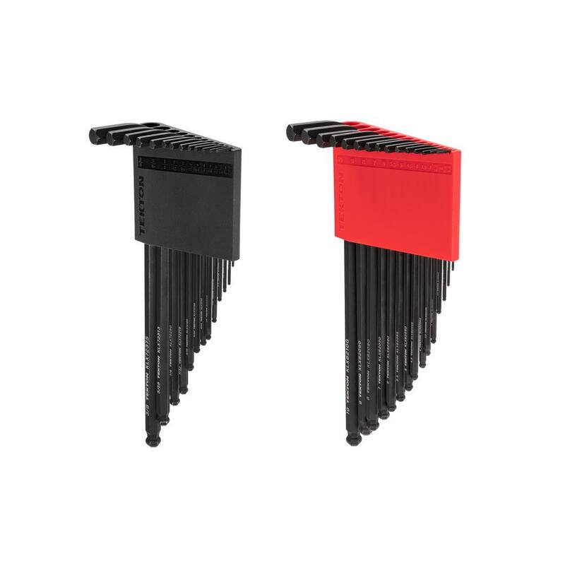 TEKTON Juego de Llaves Hexagonales con Punta de Bola de 0.050 a 3/8 pulgadas, 1.3-10 mm, con Soporte (28 piezas) - KLX91302