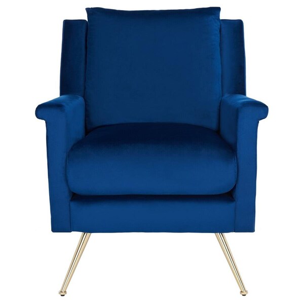 Safavieh Cerise Mid Century Arm Chair, Navy & Gold - ACH5100A