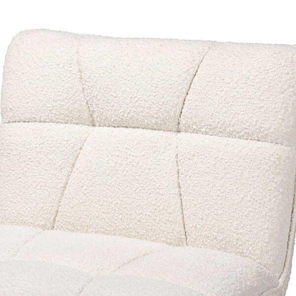 Baxton Studio Darielle Japandi Cream Boucle Fabric and Walnut Brown Finished Rubberwood Accent Chair - 228-12963-ZORO