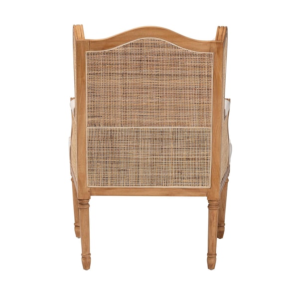 Bali & Pari Rachana Traditional French Beige Fabric and Honey Oak Finished Wood Accent Chair - 238-13386-ZORO