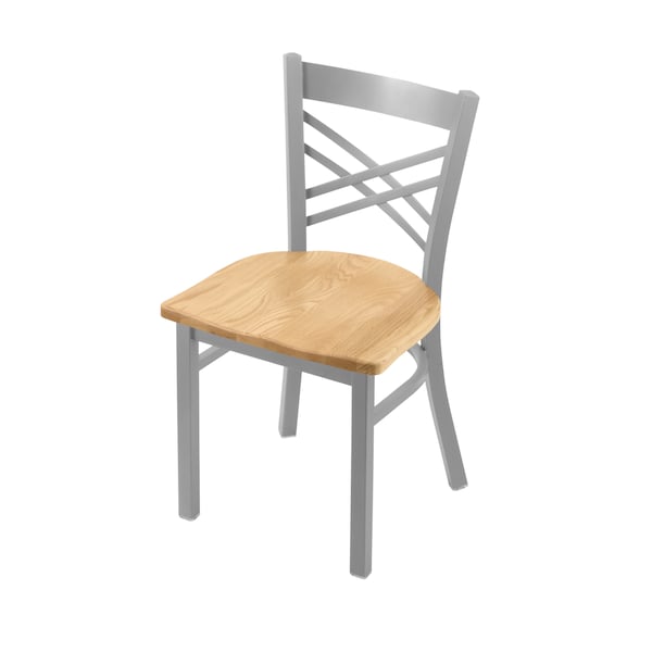 Holland Bar Stool Co 620 Catalina 18" Chair with Anodized Nickel Finish and Natural Oak Seat - 62018ANNATOAK