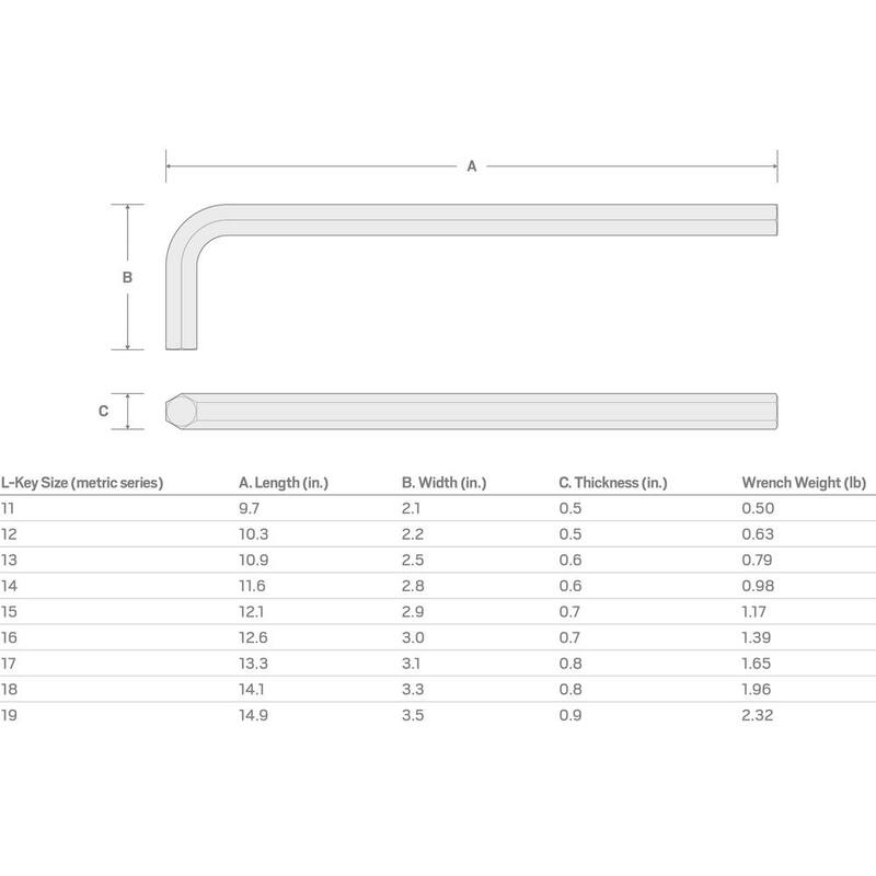 Llave hexagonal de punta plana TEKTON de 12 mm - KLX22120