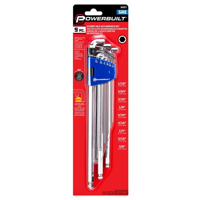 Set de Llaves Hexagonales de Brazo Largo y Corto SAE de 9 Piezas - 240099
