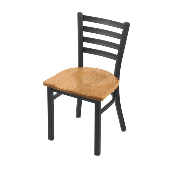 Holland Bar Stool Co 400 Jackie 18" Chair with Pewter Finish and Medium Oak Seat - 40018PWMEDOAK
