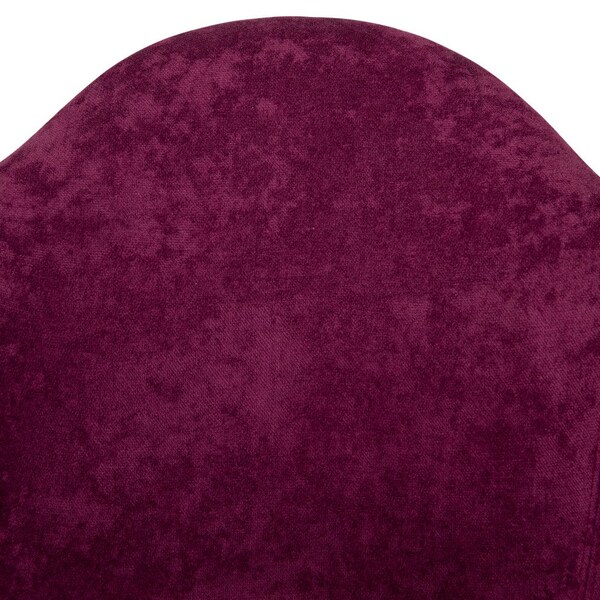 Leisuremod Willow Velvet Eiffel Wooden Base Accent Chair, Purple - W24VPR