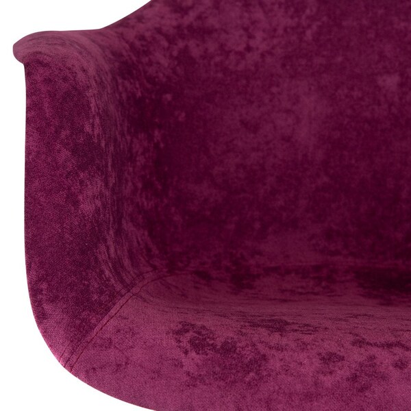 Leisuremod Willow Velvet Eiffel Wooden Base Accent Chair, Purple - W24VPR