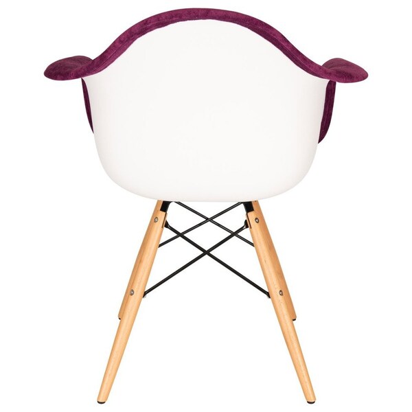Leisuremod Willow Velvet Eiffel Wooden Base Accent Chair, Purple - W24VPR