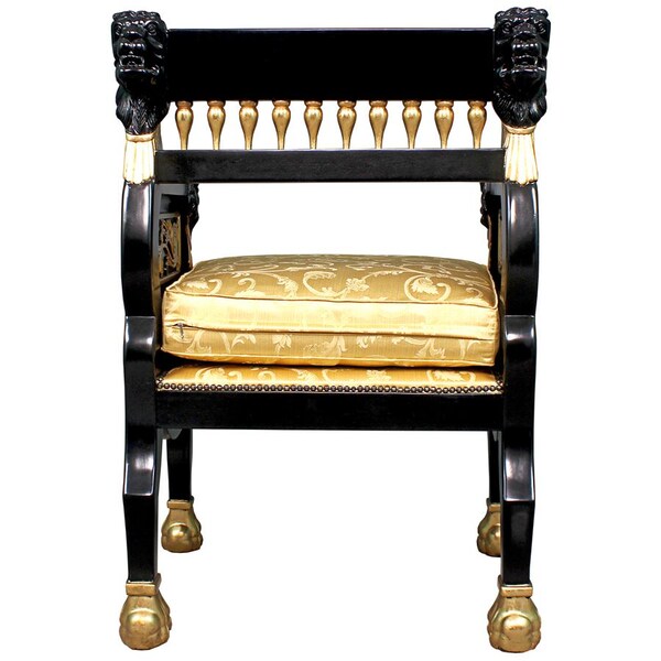 Design Toscano Caesar's Royal Lions Hand-Carved Throne Chair - AF51422