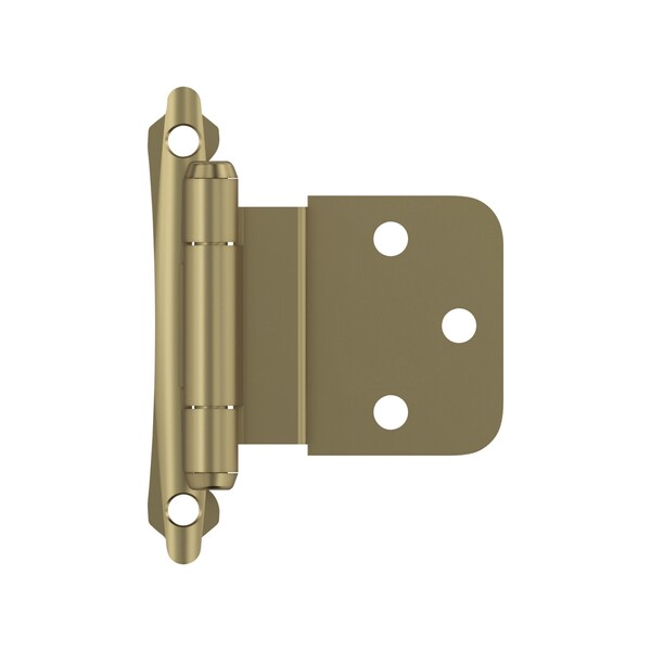 Amerock 3/8in 10mm Inset Self Closing Face Mount Golden Champagne Cabinet Hinge, 1 Pair - BPR7928BBZ
