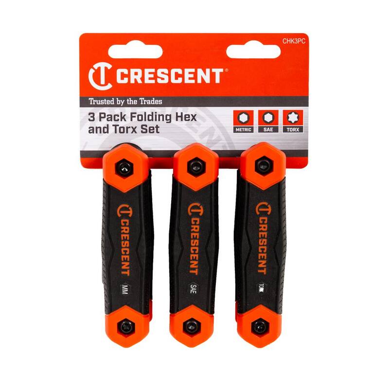 Crescent Folding SAE/Metric/Torx Dual Material Key Set (3-Pieces) - CHK3PC