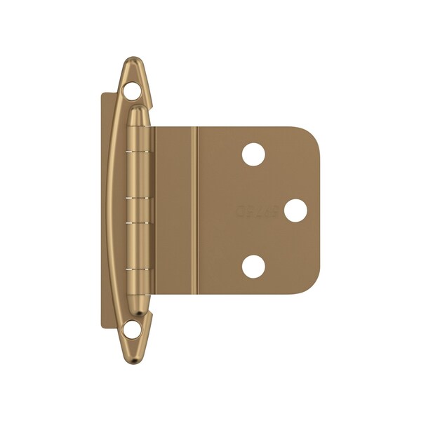 Amerock 3/8in 10mm Inset Non-Self Closing Face Mount Champagne Bronze Cabinet Hinge, 1 Pair - BPR3417CZ