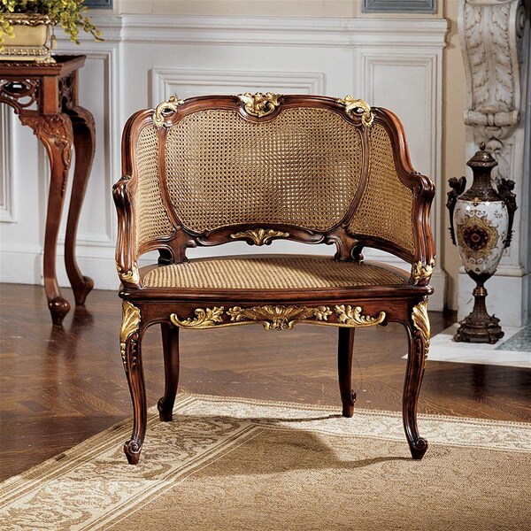 Design Toscano Louis XV French Rattan Chair - AF1553