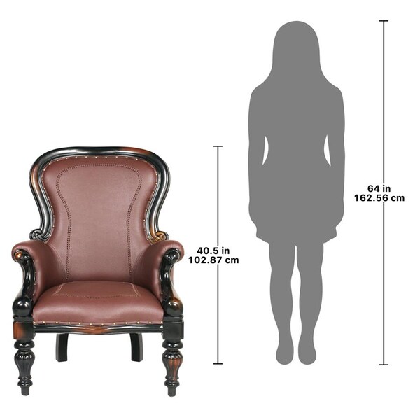 Design Toscano Victorian Rococo Faux Leather Wing Chair - AF71118