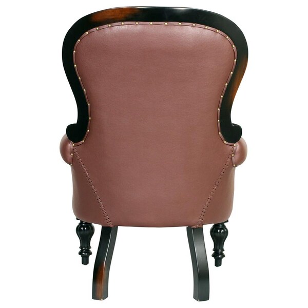 Design Toscano Victorian Rococo Faux Leather Wing Chair - AF71118
