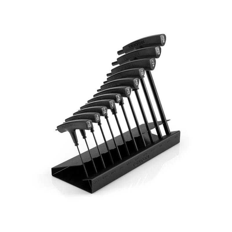 TEKTON Ball End Hex T-Handle Key Set with Stand, 11-Piece (5/64-3/8 in.) - KTX92101