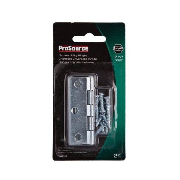 Prosource Cabinet Hinge, Steel, Zinc, Fixed Pin, 180 deg Range of Motion, Full Mortise Mounting, 20 Pair lb - LR-050-PS
