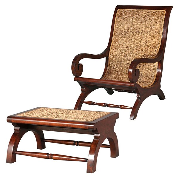 Design Toscano British Plantation Chair and Footstool - AF91565