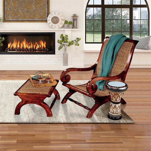 Design Toscano British Plantation Chair and Footstool - AF91565