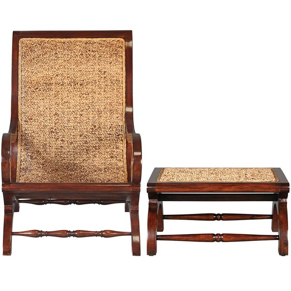 Design Toscano British Plantation Chair and Footstool - AF91565