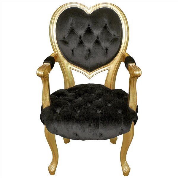 Design Toscano Sweetheart Victorian Heart-Backed Gilded Armchair - AF551665