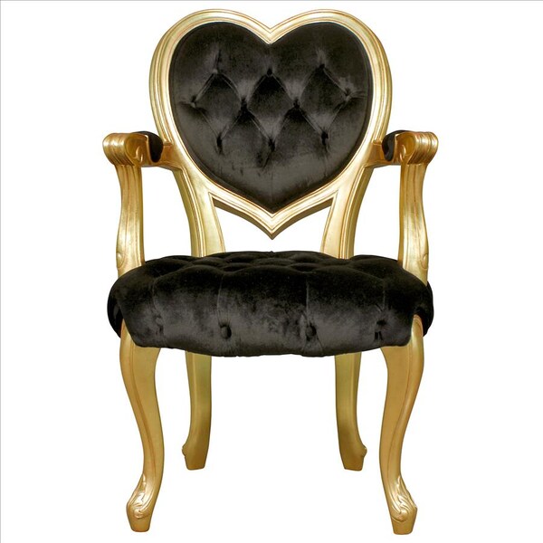 Design Toscano Sweetheart Victorian Heart-Backed Gilded Armchair - AF551665