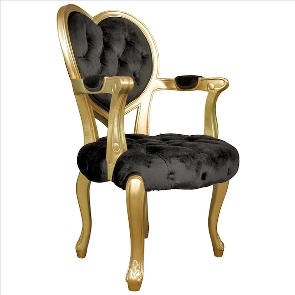Design Toscano Sweetheart Victorian Heart-Backed Gilded Armchair - AF551665