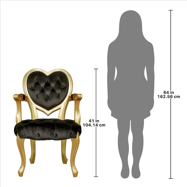 Design Toscano Sweetheart Victorian Heart-Backed Gilded Armchair - AF551665