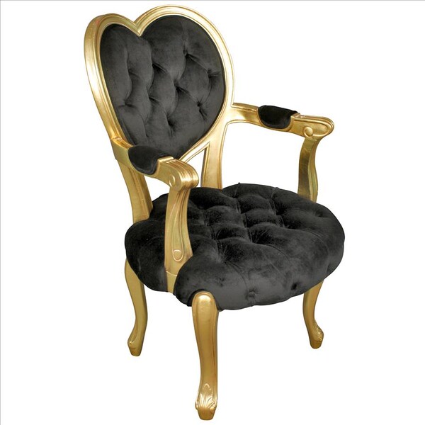 Design Toscano Sweetheart Victorian Heart-Backed Gilded Armchair - AF551665