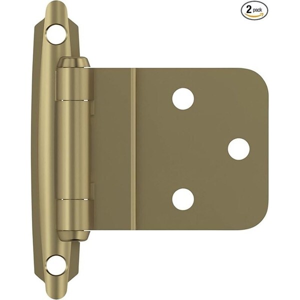 Amerock Cabinet Hinge, 105 deg Hinge Opening, 3/8 in Inset, Self-Closing Close, Golden Champagne - BPR3428BBZ