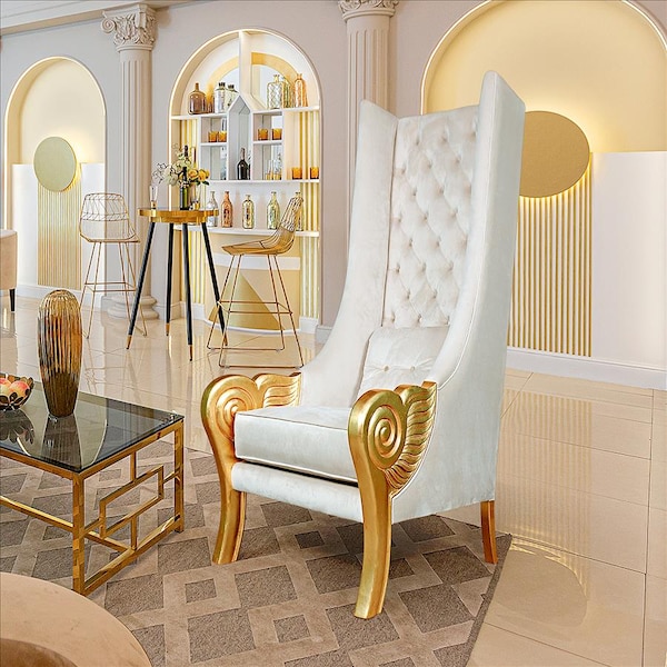 Design Toscano Eros Golden Winged Contemporary Throne Chair - AF51697