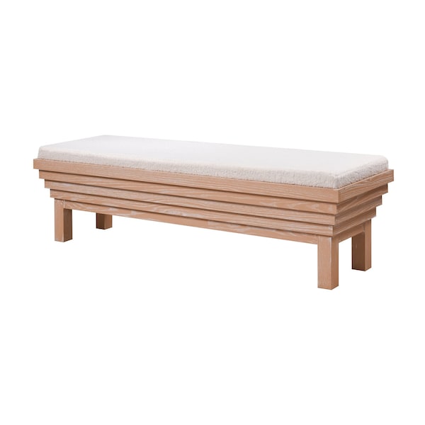 Elk Signature Joanne Bench, Light Oak with Boucle - H0015-10821