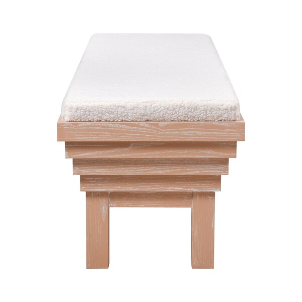 Elk Signature Joanne Bench, Light Oak with Boucle - H0015-10821