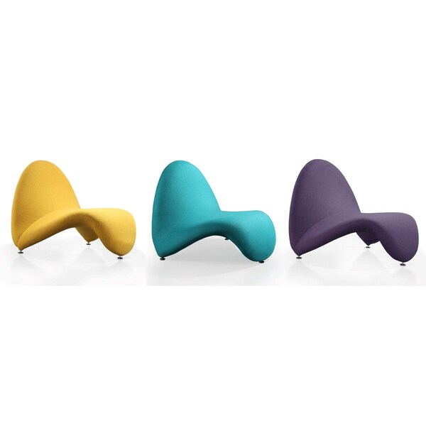 Manhattan Comfort MoMa Multi Colored Accent Chair -Set of 3 in Purple, Teal, and Yellow - 3-AC009