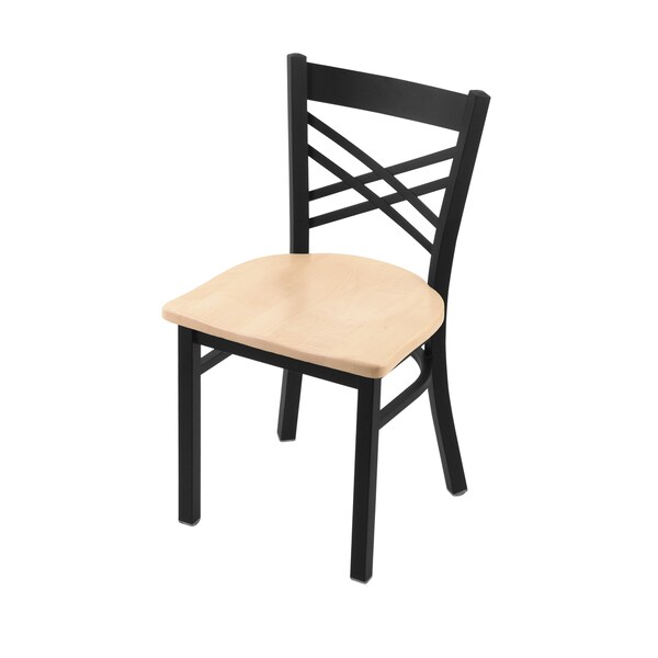 Holland Bar Stool Co 620 Catalina 18" Chair with Black Wrinkle Finish and Natural Maple Seat - 62018BWNATMPL