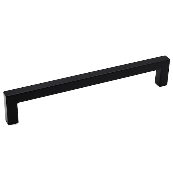Pride Industrial 12in Center to Center Modern Square Appliance Pull Matte Black Finish - PA56012BK