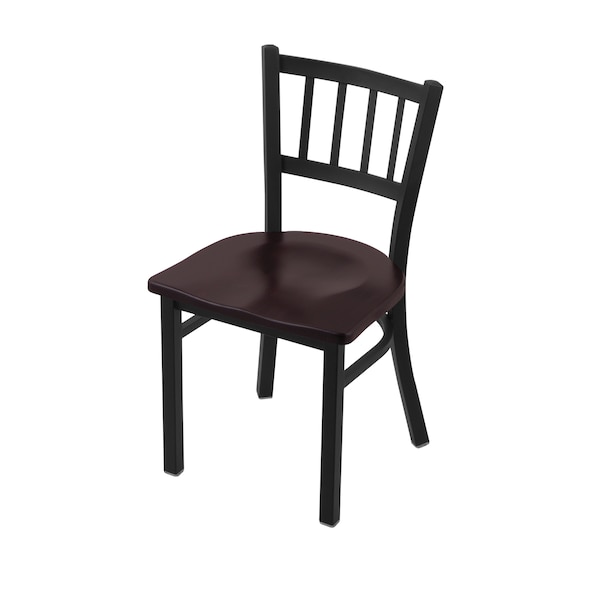 Holland Bar Stool Co 610 Contessa 18" Chair with Black Wrinkle Finish and Dark Cherry Maple Seat - 61018BWDCMPL