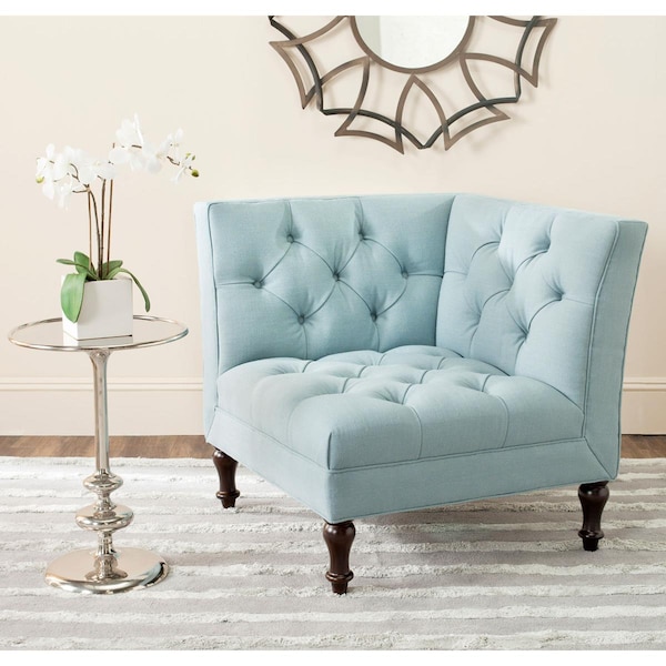 Safavieh Jack Tufted Corner Chair, Soft Blue - MCR4643B