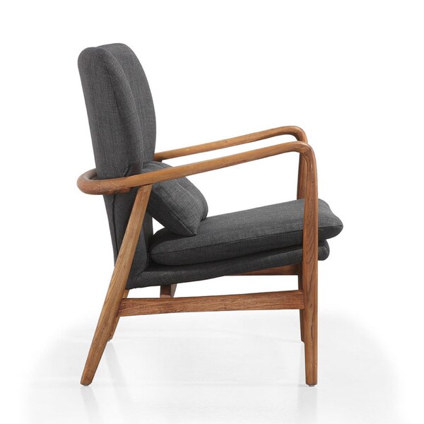 Manhattan Comfort Bradley Accent Chair in Charcoal and Walnut - AC015-CC