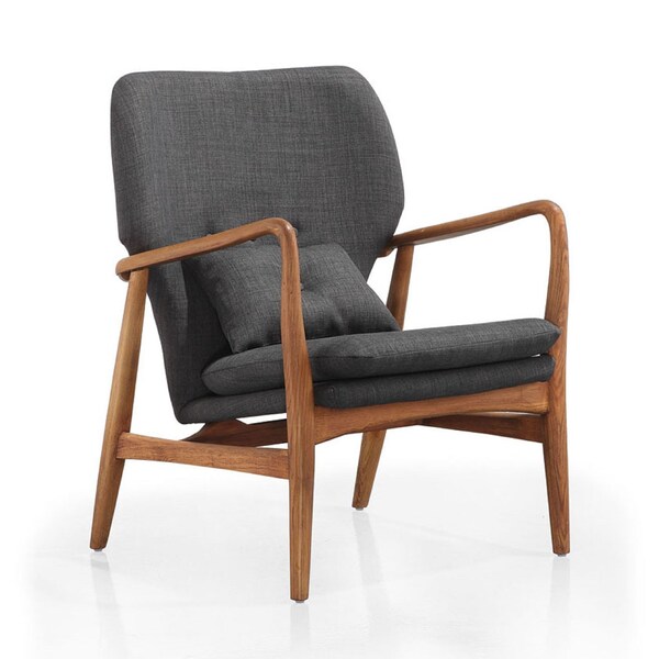 Manhattan Comfort Bradley Accent Chair in Charcoal and Walnut - AC015-CC