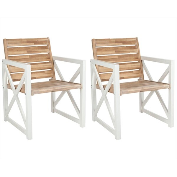 Safavieh Irina Armchair White And Oak - FOX6701B-SET2