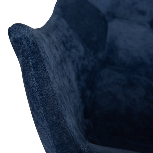 Leisuremod Willow Velvet Eiffel Base Rocking Chair, Navy Blue - WR24VBU